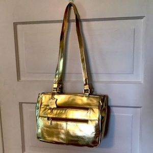 Metallic gold shoulder bag